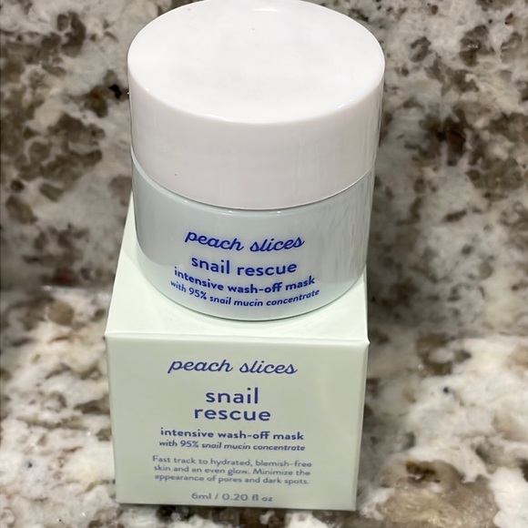 🍄6/$26 peach slices snail rescue intensive wash off mask purse sz NWT - Picture 2 of 2